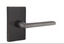 Emtek - Helios Lever 2-3/8" Backset Privacy with Modern Rectangular Rose for 1-1/4" to 2" Door - Flat Black (Left Hand)