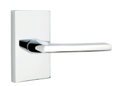 Emtek 5212HLOUS Helios Lever  2-3/8" Backset Privacy with Modern Rectangular Rose for 1-1/4" to 2" Door