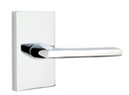 Emtek 5212HLOUS Helios Lever  2-3/8" Backset Privacy with Modern Rectangular Rose for 1-1/4" to 2" Door