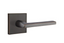 Emtek - Helios Lever 2-3/8" Backset Privacy with Square Rose for 1-1/4" to 2" Door - Flat Black (Left Hand)