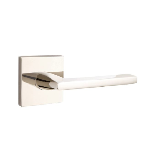 Emtek 5210HLOUS Helios Lever 2-3/8" Backset Privacy with Square Rose for 1-1/4" to 2" Door