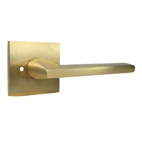 Emtek 5210HLOUS Helios Lever 2-3/8" Backset Privacy with Square Rose for 1-1/4" to 2" Door