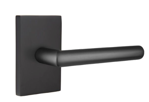 Emtek 5112STUUS Stuttgart Lever 2-3/8" Backset Passage with Modern Rectangular Rose for 1-1/4" to 2" Door