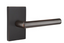 Emtek - Stuttgart Lever 2-3/8" Backset Passage with Modern Rectangular Rose for 1-1/4" to 2" Door - Flat Black (Left Hand)
