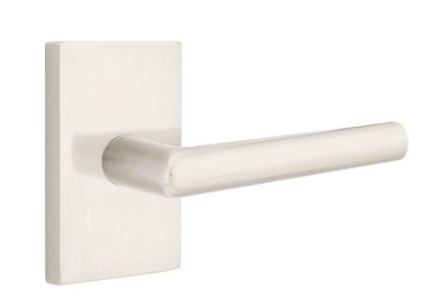 Emtek 5112STUUS Stuttgart Lever 2-3/8" Backset Passage with Modern Rectangular Rose for 1-1/4" to 2" Door
