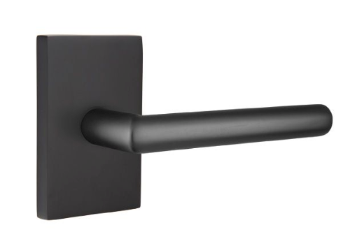 Emtek 5212STUUS Stuttgart Lever 2-3/8" Backset Privacy with Modern Rectangular Rose for 1-1/4" to 2" Door