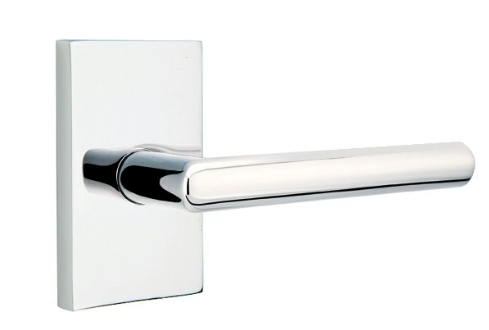 Emtek 5212STUUS Stuttgart Lever 2-3/8" Backset Privacy with Modern Rectangular Rose for 1-1/4" to 2" Door