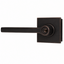 Emtek - Helios Lever 2-3/8" and 2-3/4" Backset Keyed Entry with Square Rose for 1-3/8" to 2-1/16" Door - Flat Black (Left Hand)