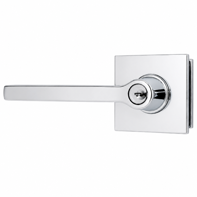 Emtek - Helios Lever 2-3/8" and 2-3/4" Backset Keyed Entry with Square Rose for 1-3/8" to 2-1/16" Door Secondary image