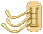 Deltana - Triple Swivel Hook; Heavy Duty; 4" Projection - Lifetime Brass