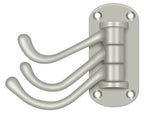 Deltana - Triple Swivel Hook; Heavy Duty; 4" Projection - Satin Nickel