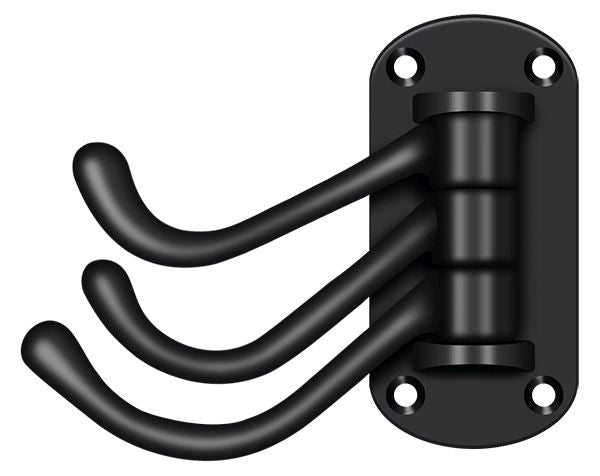 Deltana - Triple Swivel Hook; Heavy Duty; 4" Projection - Black