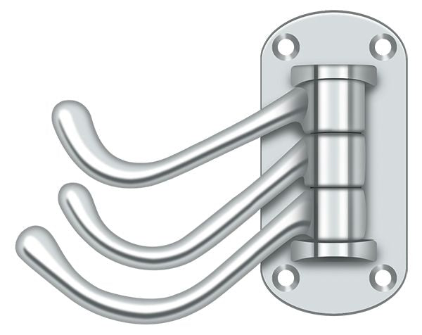 Deltana - Triple Swivel Hook; Heavy Duty; 4" Projection - Bright Chrome