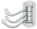 Deltana - Triple Swivel Hook; Heavy Duty; 4" Projection - Bright Chrome