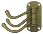 Deltana - Triple Swivel Hook; Heavy Duty; 4" Projection - Antique Brass