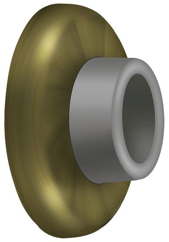 Deltana - Wall Mount Concave Flush Bumper; 2-1/2" Diameter - Antique Brass