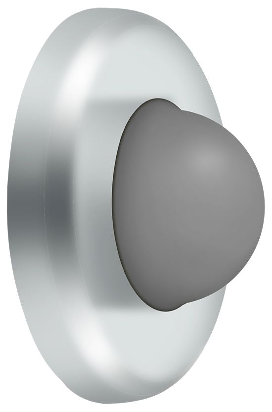 Deltana - Wall Mount Convex Flush Bumper; 2-1/2" Diameter - Bright Chrome