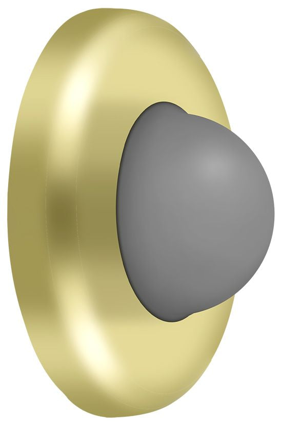 Deltana - Wall Mount Convex Flush Bumper; 2-1/2" Diameter - Bright Brass