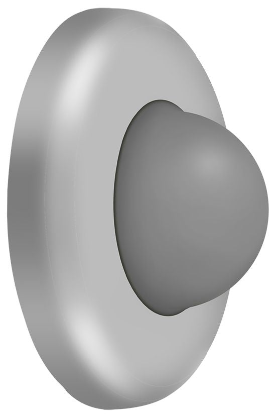 Deltana - Wall Mount Convex Flush Bumper; 2-1/2" Diameter - Satin Stainless Steel
