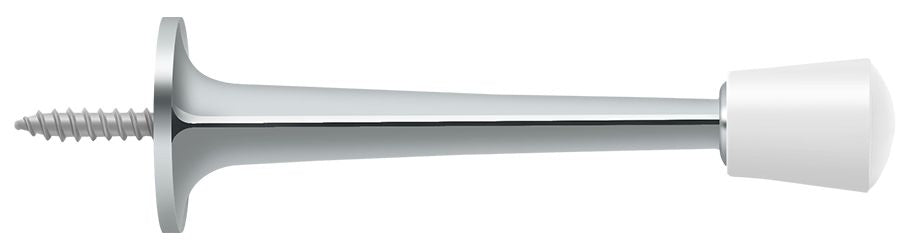 Deltana - 3" Baseboard Door Bumper; Zinc Die-Cast - Bright Chrome