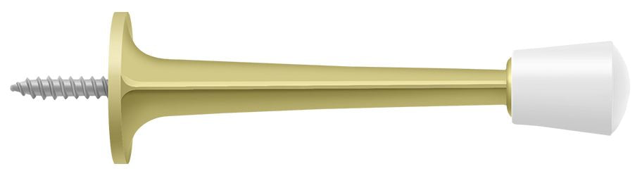 Deltana - 3" Baseboard Door Bumper; Zinc Die-Cast - Bright Brass