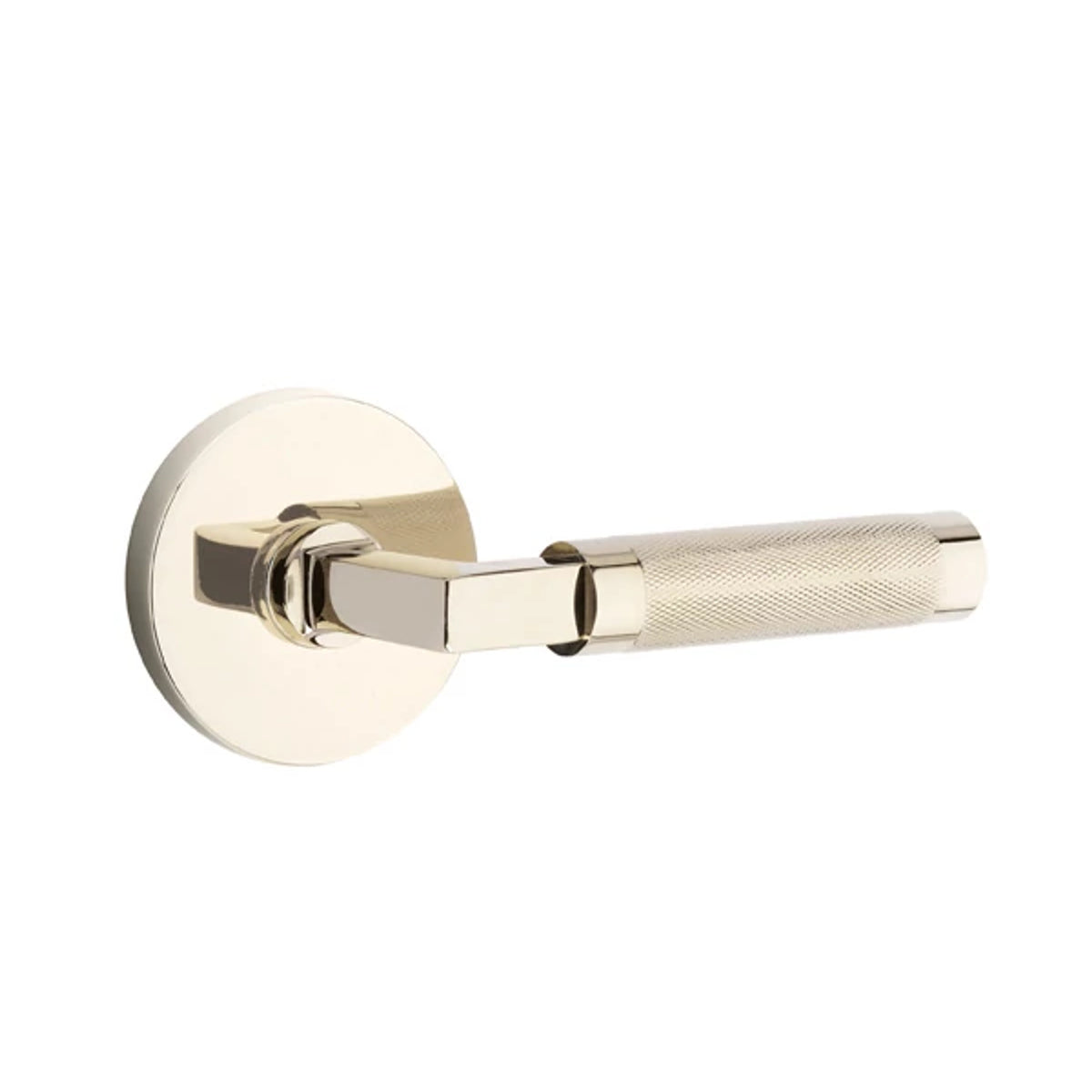 Emtek - L-Square Stem Knurled Lever 2-3/8" Backset Passage with Modern Rectangular Rose for 1-1/4" to 2" Door Main image