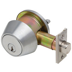 Dexter Commercial - Single Cylinder Grade 2 Deadbolt with C Keyway; Adjustable Backset; and 2-3/4" Square Strike Main image